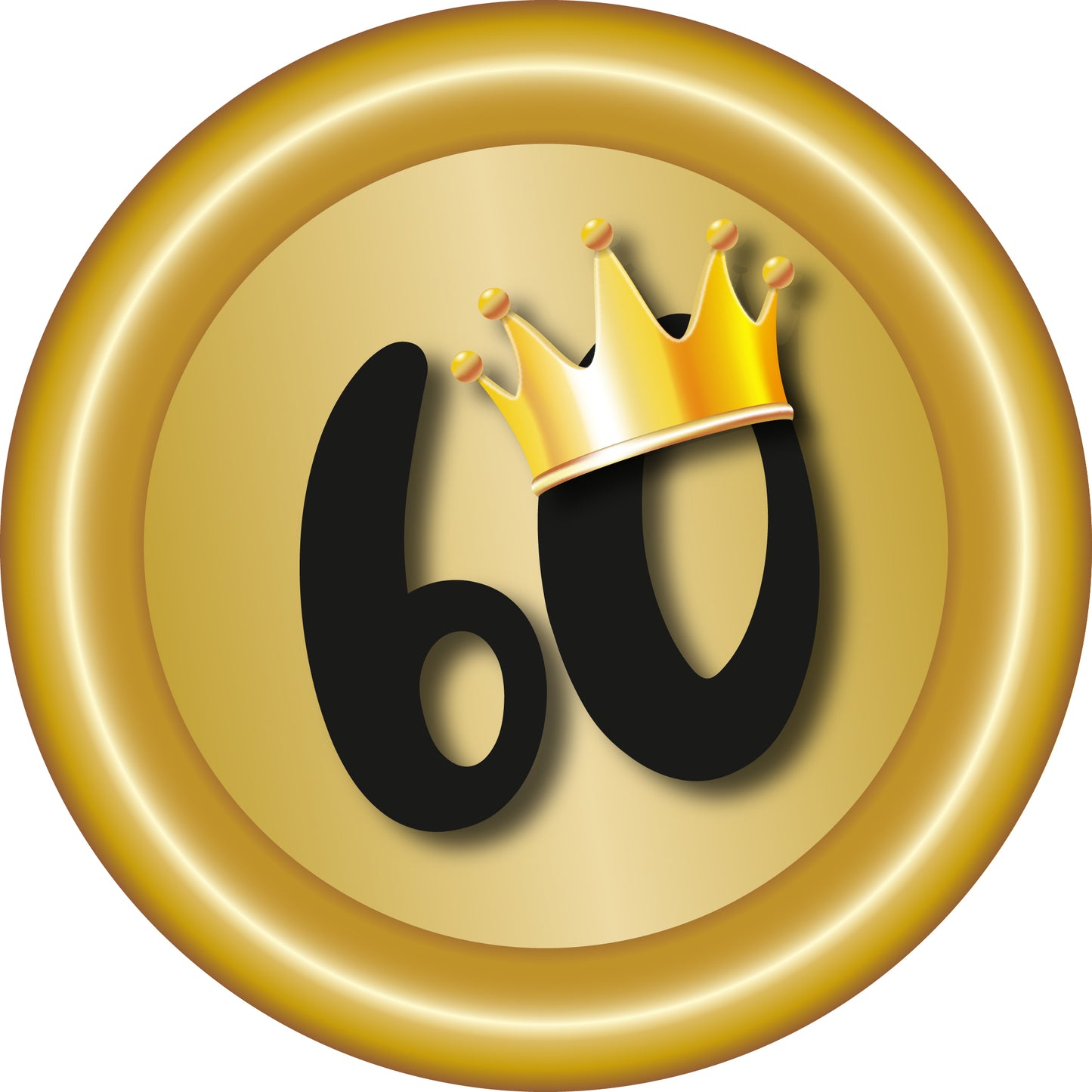Schützenscheibe 60 Jahre Jubiläum mit Krone und goldenem Verlauf