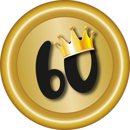 Schützenscheibe 60 Jahre Jubiläum mit Krone und goldenem Verlauf