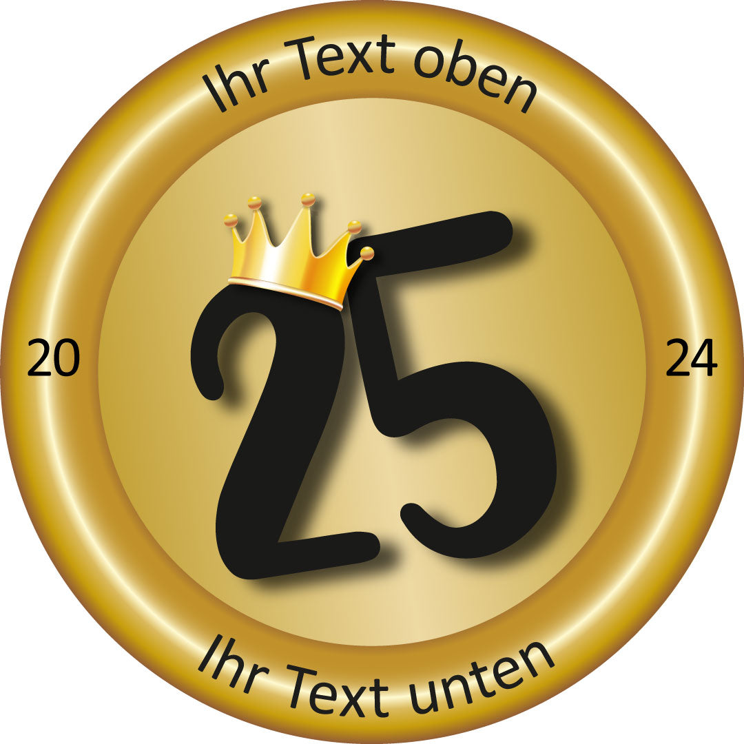 Edle Schützenscheibe zum 25-jährigen Jubiläum – Symbol für Tradition, Treue und Auszeichnung in hochwertigem Design mit Goldverlauf