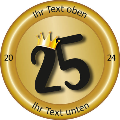 Edle Schützenscheibe zum 25-jährigen Jubiläum – Symbol für Tradition, Treue und Auszeichnung in hochwertigem Design mit Goldverlauf