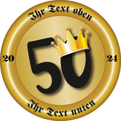 Edle Jubiläumsscheibe 50 Jahre – personalisierbar mit Text & Jahreszahl