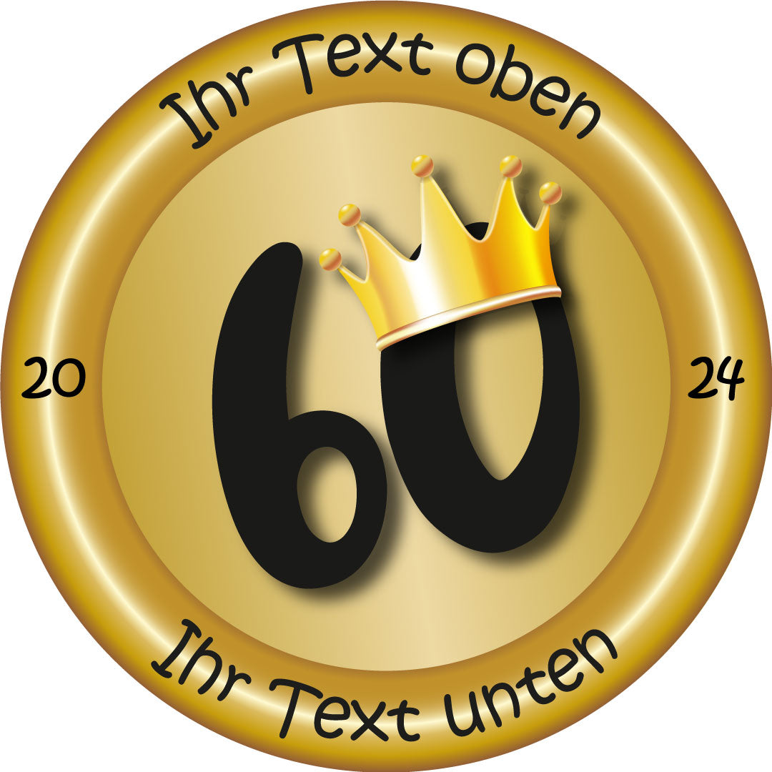 Edle Jubiläumsscheibe 60 Jahre – personalisierbar mit Text & Jahreszahl