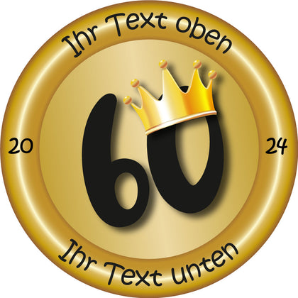 Edle Jubiläumsscheibe 60 Jahre – personalisierbar mit Text & Jahreszahl